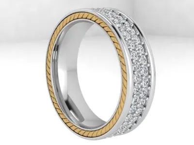 Diamond Wedding Band 4406 3D print model