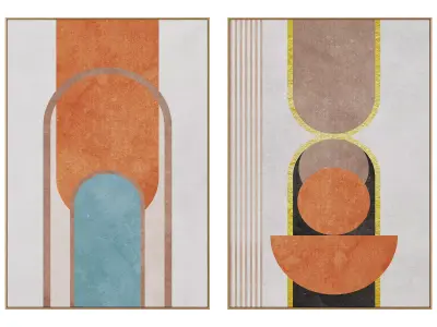 Abstract Painting Frame set 3D model 88