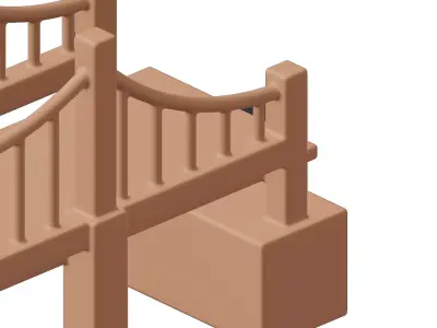 Plastic Premium Suspension Bridge Toy 3D model