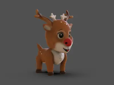 Reindeer Toon Low-poly 3D model