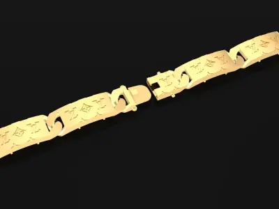 A22A Fashion LV Style Bracelets for Men 3D print model