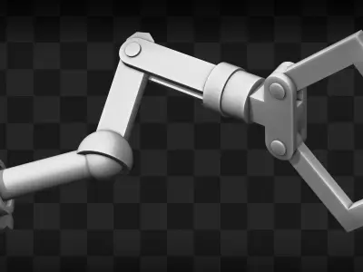 Robot Arm-Mechanical Rigging Free 3D model