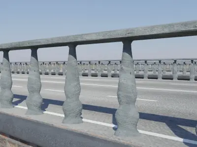 3D model low poly bridge adapted for videogames 4 lod Low-poly 3D model