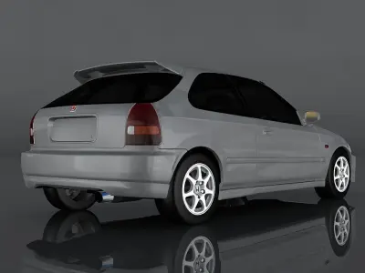Honda Civic 1997  Low-poly 3D model