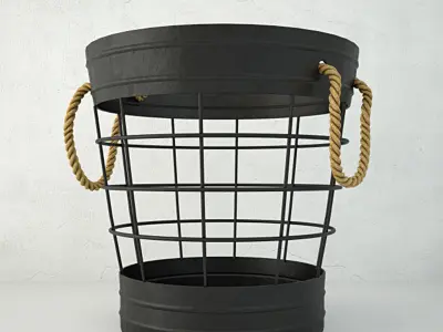 Wireframe Basket Set 3D model