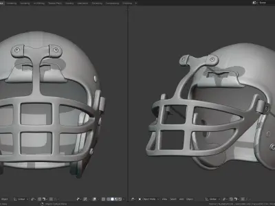 1960s Football Plastic Suspension Helmet  3D print model