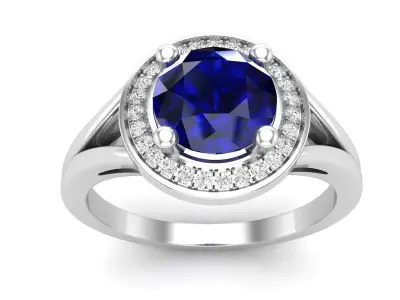 AV 590 Diamond Ladies Bridal Split Shank Engagement Ring 3D print model