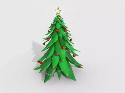 Christmas Tree 07 Dark Green - Cartoon Interior Decoration Low-poly 3D model