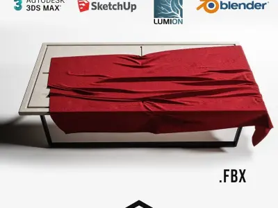 Table with central cross Free 3D model