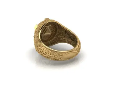 ancient ring with diamonds and cabochons 3D print model