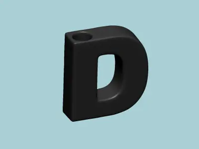Vase D - Alphabet Vases Collection Letters - STL Printable 3D print model