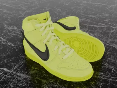 AMBUSH X NIKE DUNK HIGH FLASH LIME 3D SHOES Low-poly 3D model