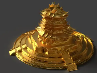 Chinese ancient house   3D model purchase