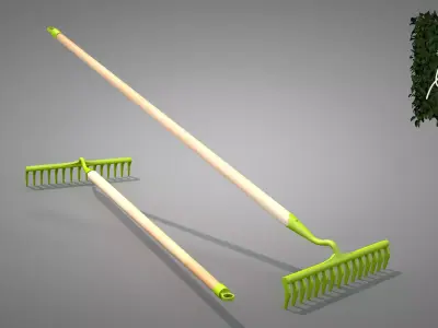 Garden Rake 15 Tines 3D model