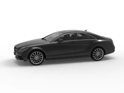 Mercedes Matte Black Car 3d Model 3D model