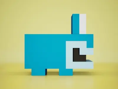 Voxel - Jungle Frog Low-poly 3D model