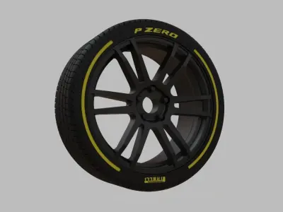 Miniature Enkei TSP6 Rim and Tire - 3D Print - No Textures 3D print model