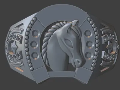 Horse Ring - Modern Horseshoe 3D print model