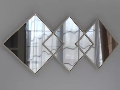 Modern Geometric Wall Mirror  Low poly 3D models 3D model