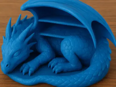 Resting Dragon Bookshelf Decor 3D print model