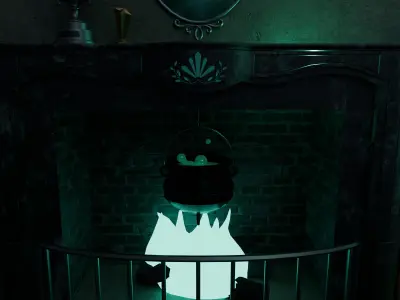 Wizard living-room Low-poly 3D model