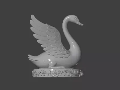 Classical Swan Sculpture 3D print model
