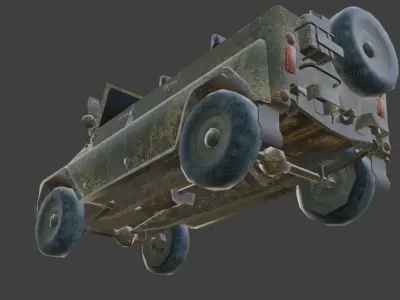 uaz car Low-poly 3D model