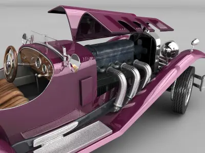 Mercedes SSK with Engine 3D model