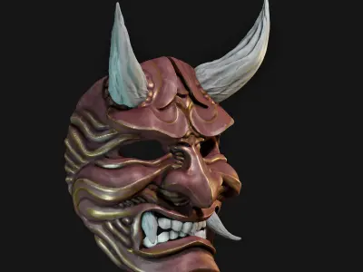 Hannya Samurai Oni Mask 5 3D print model