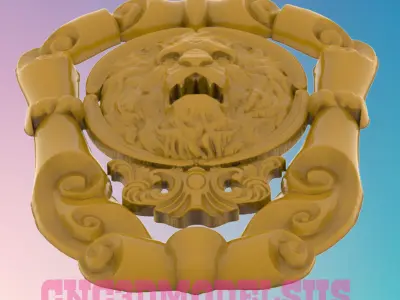 Lion Frame 3D MODEL STL FILE FOR CNC ROUTER LASER 3D print model