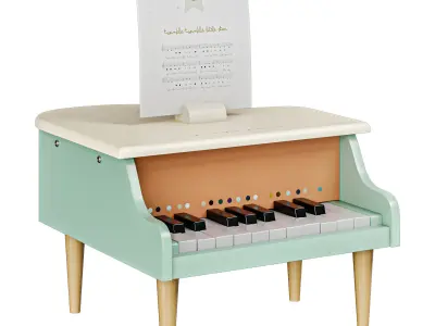 Zara Childrens wooden toy piano 3D model