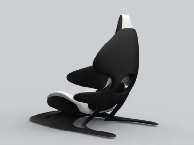 Funky car seat design  Low-poly 3D model