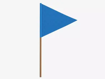 Decorative pennant on flagpole small 3D model