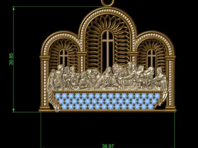 The Last Supper pendant 3D print model