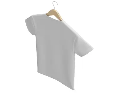 Crew Neck T-Shirt Hanging on Hanger For Men 3D model