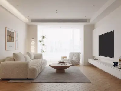 Modern living room dining room interior scenes 425 3D model