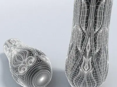 Black porcelain vase 3D model