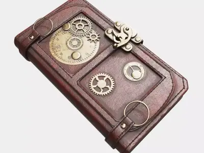 Steampunk Book Low-poly 3D model