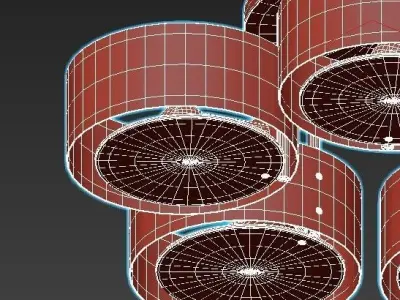 foresta-sl483-352-05 light ceiling fixture - gold 3D model