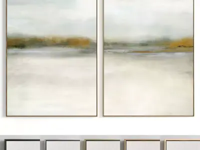 Plaster Two Photo Frame 119 Low-poly 3D model