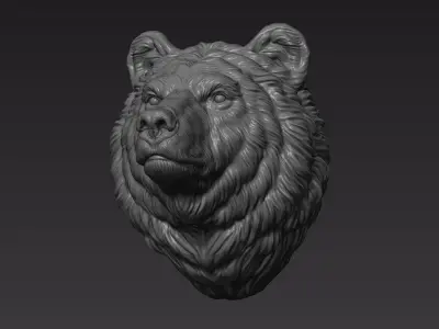 Bear gloomy head 3D print model