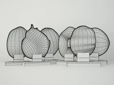 Agate Slices on Clear Base 3D model