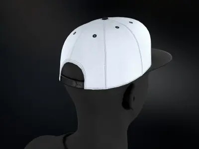 Black And White Snapback Cap  Low-poly 3D model