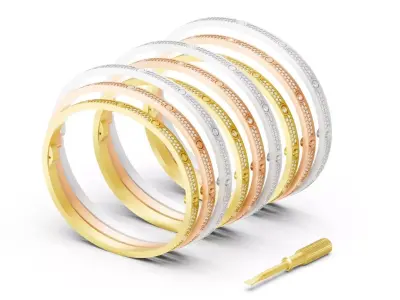 LOVE Bracelet Small Model Paved 3D print model