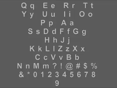 Volumetric letters numbers symbols for cnc 3d print Pack 3D print model