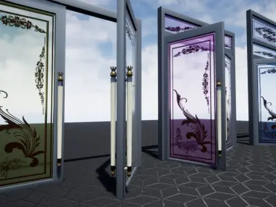 Nice Decorative Doors Unreal Engine Assets 3D model