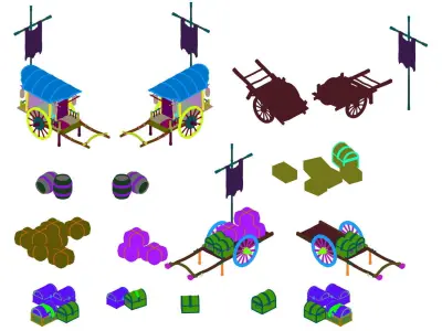 Game Carriage wooden barrel jewelry box 3D model