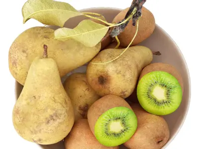 bowl of pearls and kiwi fruit 3D model