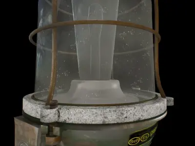 Rusty Bunker Lamp Low-poly 3D model