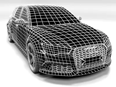 AUDI RS6 2015 Low-poly 3D model